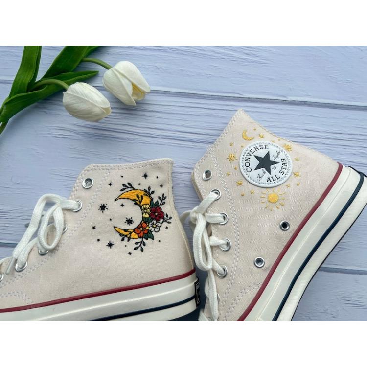 Converse embroidered shoes, Converse Chuck Taylor, custom embroidery