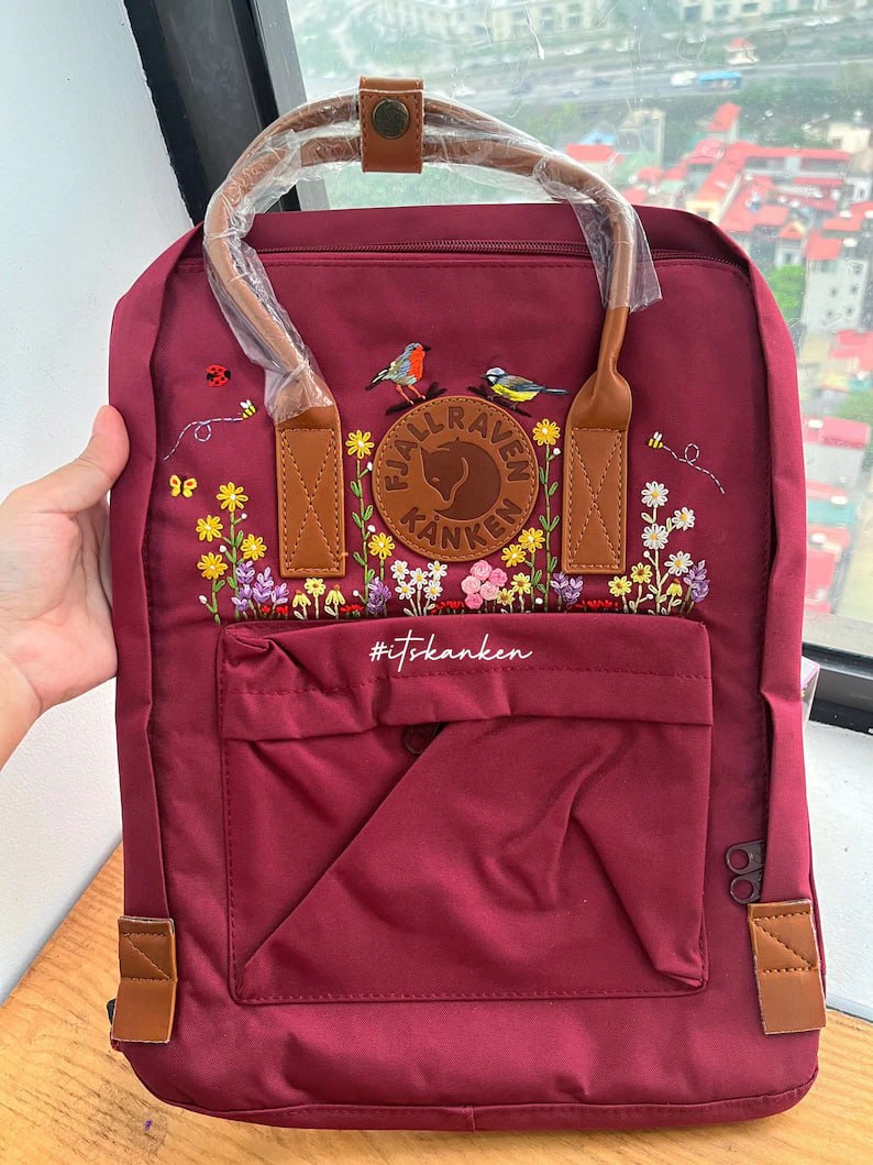 Fjallraven Kanken Embroidery Custom Backpack Lazy Days