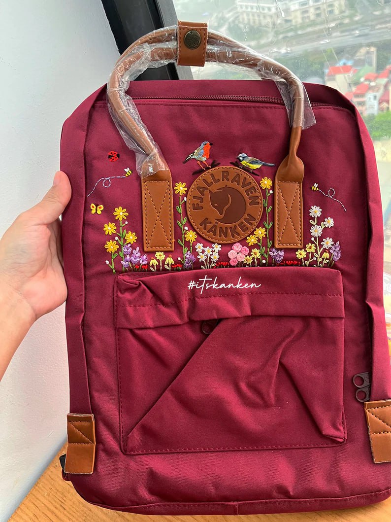 Fjallraven Kanken Embroidery Custom Backpack Lazy Days