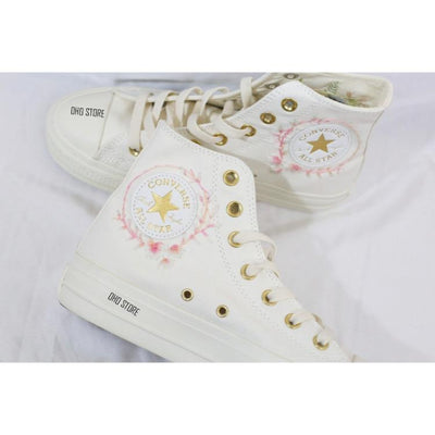 Embroidered converse, Custom Flower Embroidery, Bridal Converse