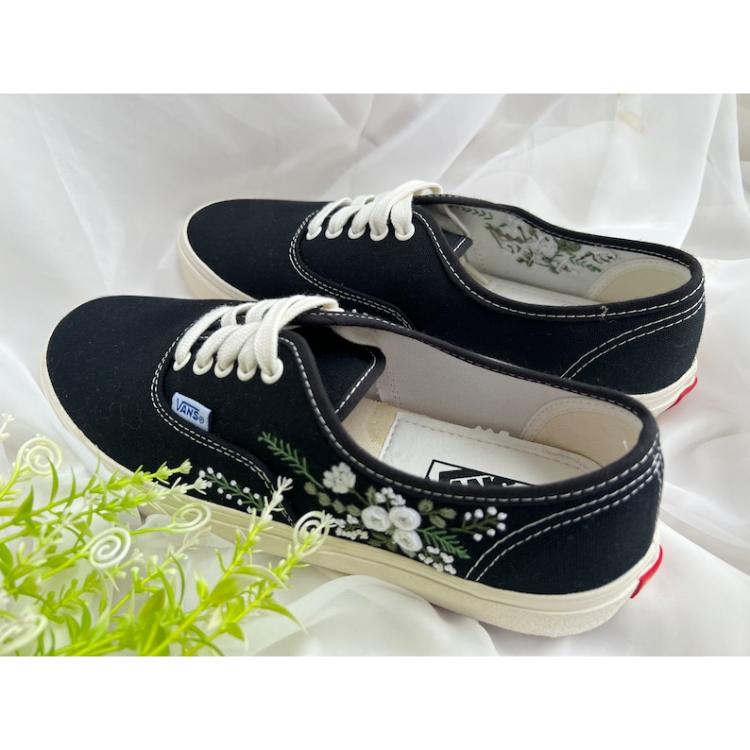 Wedding Shoes, Embroidered Sneakers, Custom Vans Shoes