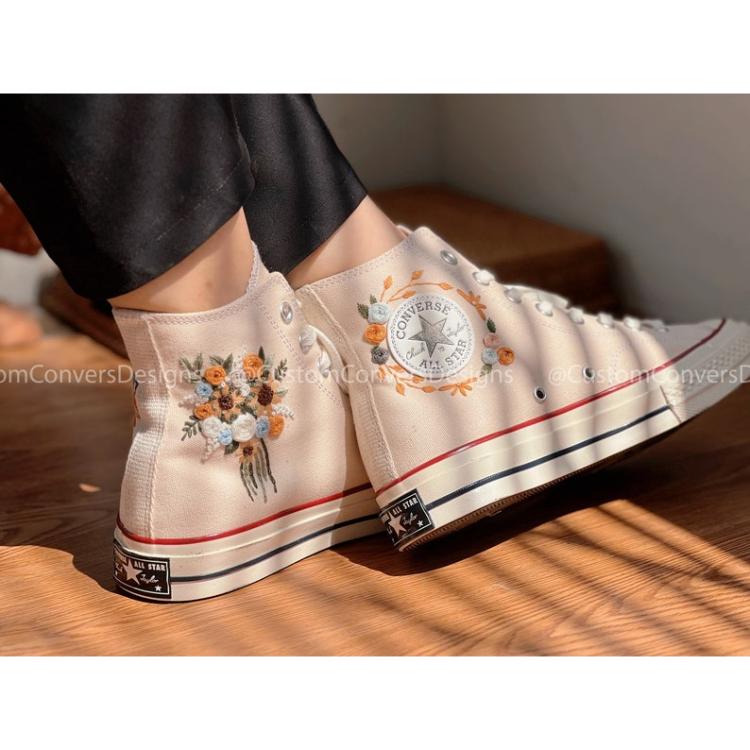Embroidered Shoes Converse Chuck Taylor Embroidered Sunflower Garden