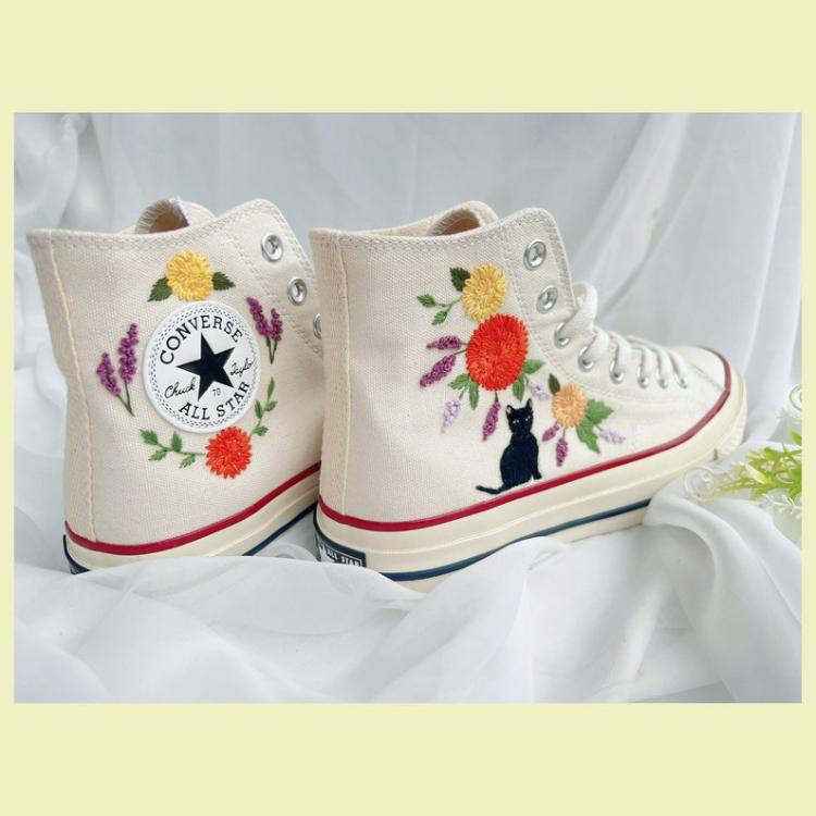 Flower Mint Converse Custom, Gift For Kid, Converse Chuck Taylor 1970s