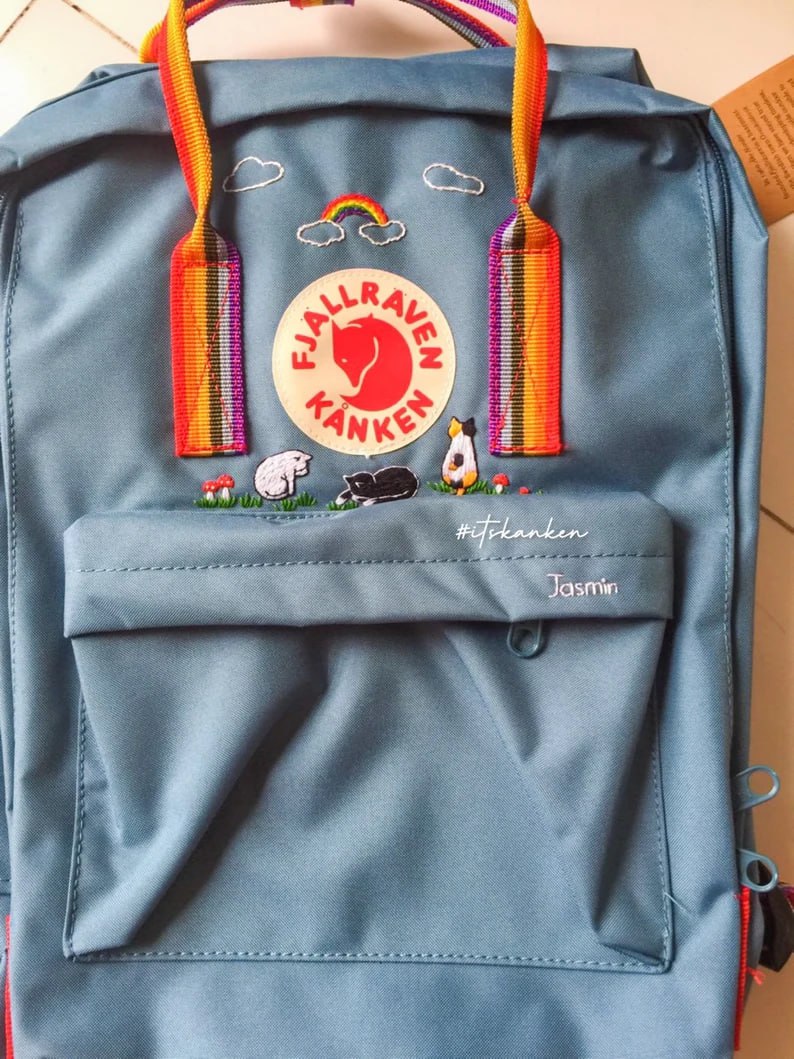 Embroidered Kanken Backpack, Personalization Options and Color Choices