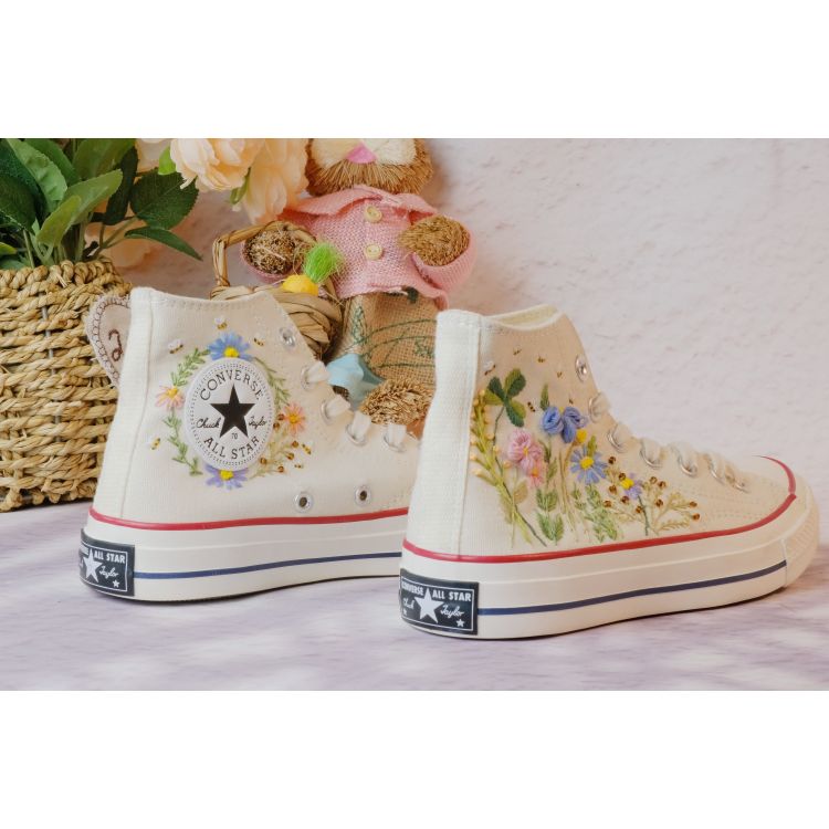 Converse Custom, Wedding Gift, Custom Embroidery Converse Sports Shoes