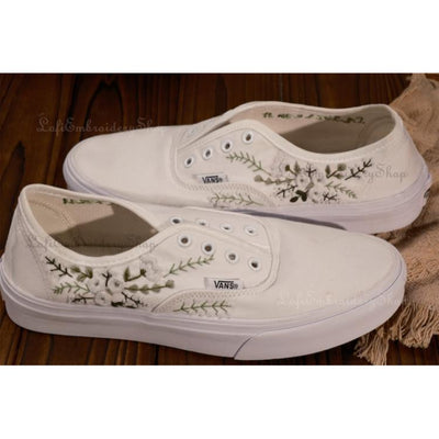 Vans for a Bride , Bridal Sneakers, Embroidered Wedding Shoes