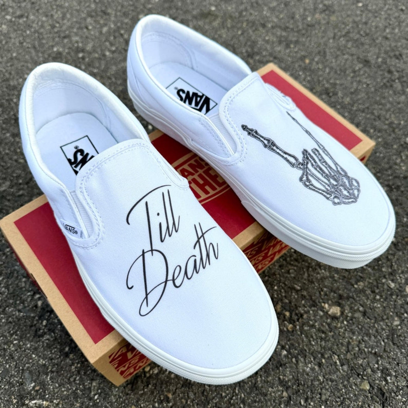 Till Death Wedding Vans Slip On Shoes