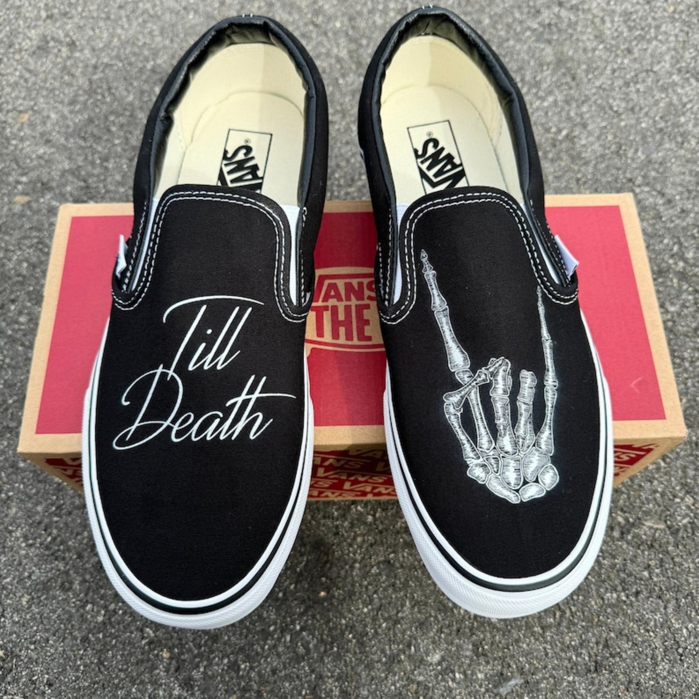 Till Death Wedding Vans Slip On Shoes