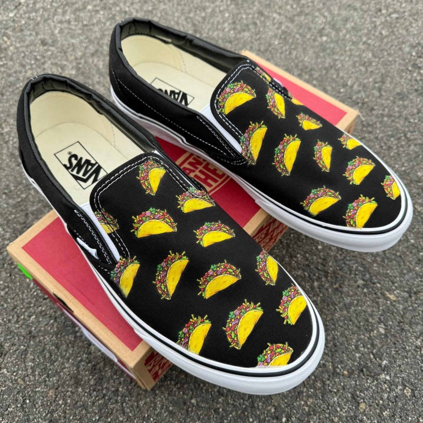 Taco Vans Slip Ons, Mens and Womens Shoes