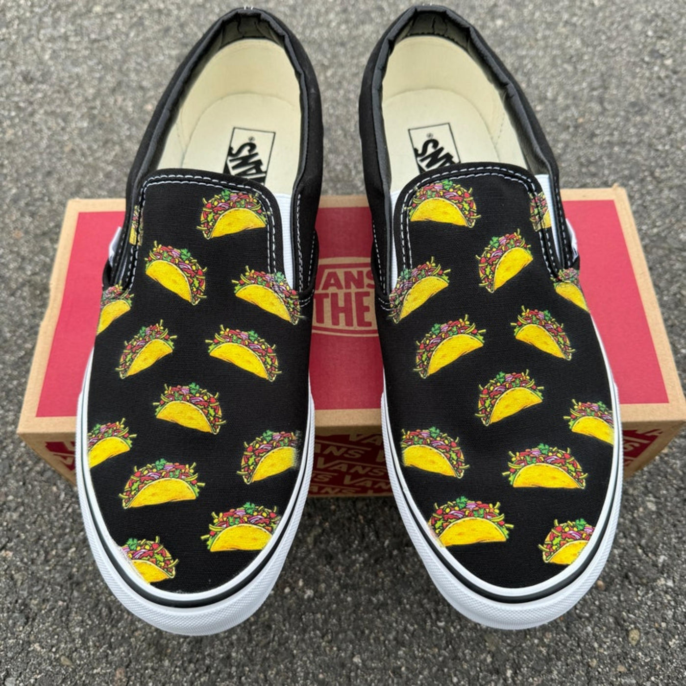 Taco Vans Slip Ons, Mens and Womens Shoes