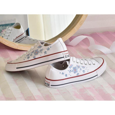 Custom Embroidery Flower Converse for Personalized Wedding