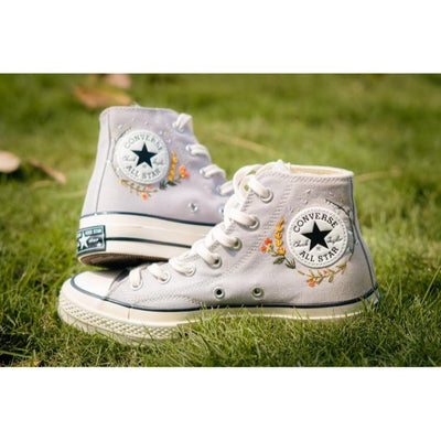 Embroidered Converse,Cat and Flower Garden, Mushroom Embroidered Shoes
