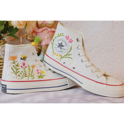 Converse Custom, Wedding Gift, Custom Embroidery Converse Sports