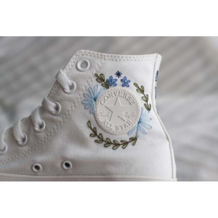 Hand Embroidered Converse Allstars, Wedding Sneakers