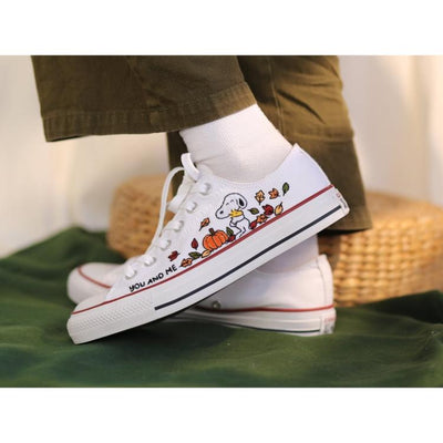 Custom Embroidered Converse Snoopy Dog and Woodstock Peanuts