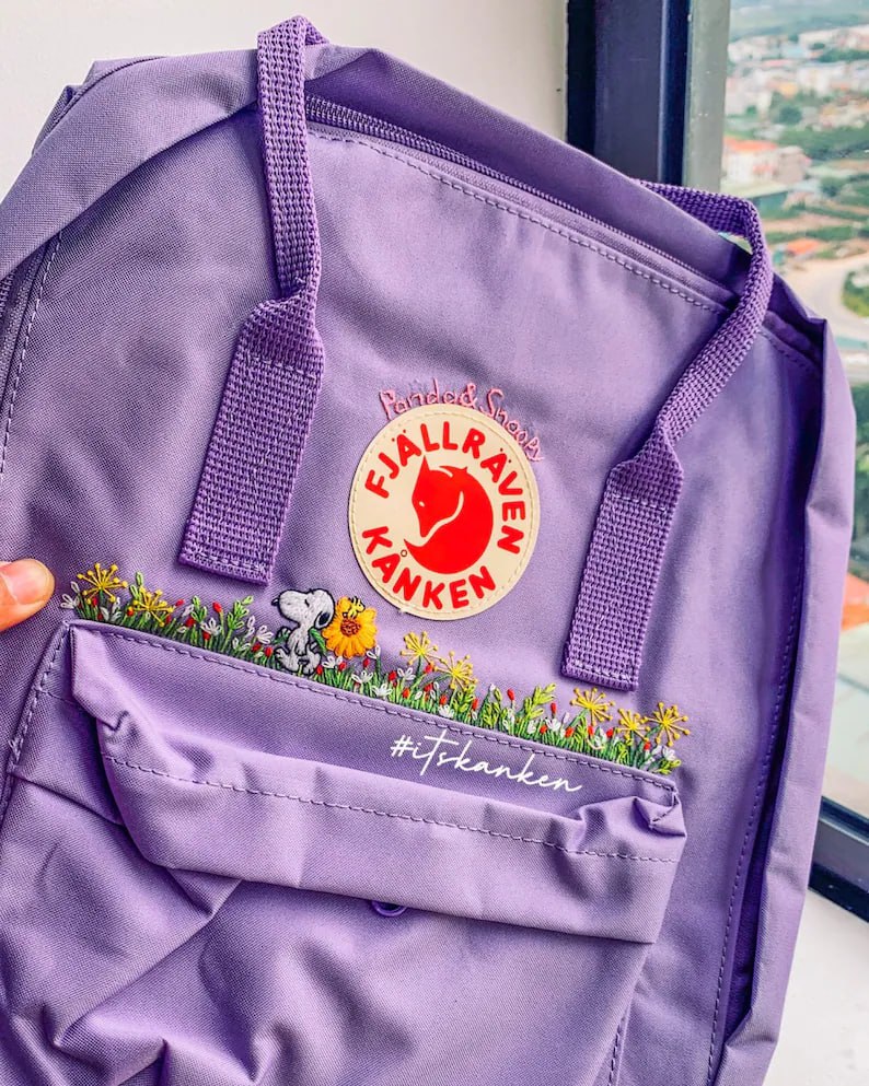 Customised Fjallraven Kanken Backpack Embroidery, Embroidered Kanken