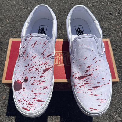 Bloody Splatter Custom Slip On Vans