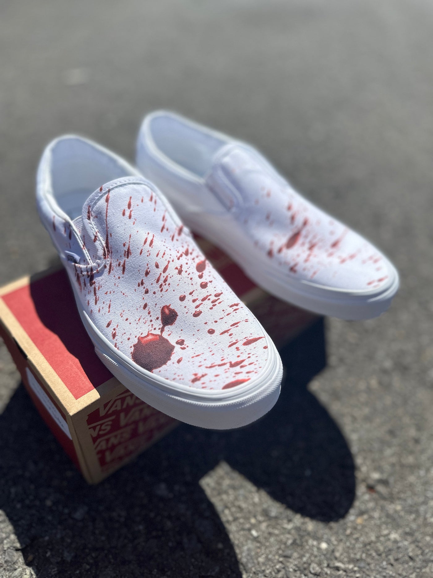 Bloody Splatter Custom Slip On Vans