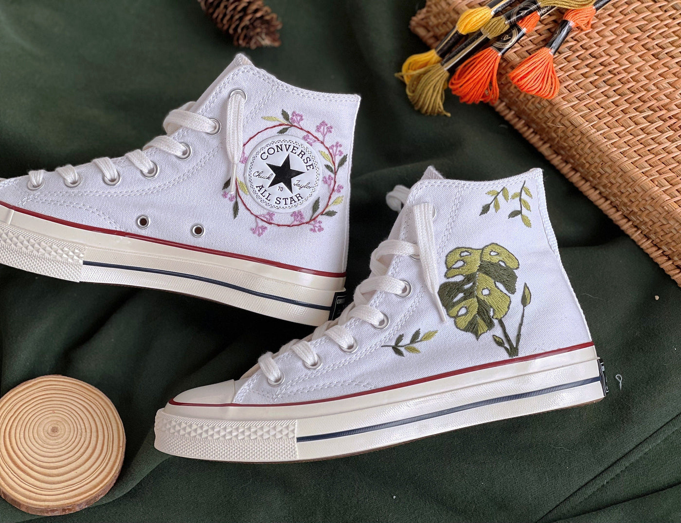 Embroidered Converse Chuck Taylors ,Embroidered Her Betel Tree