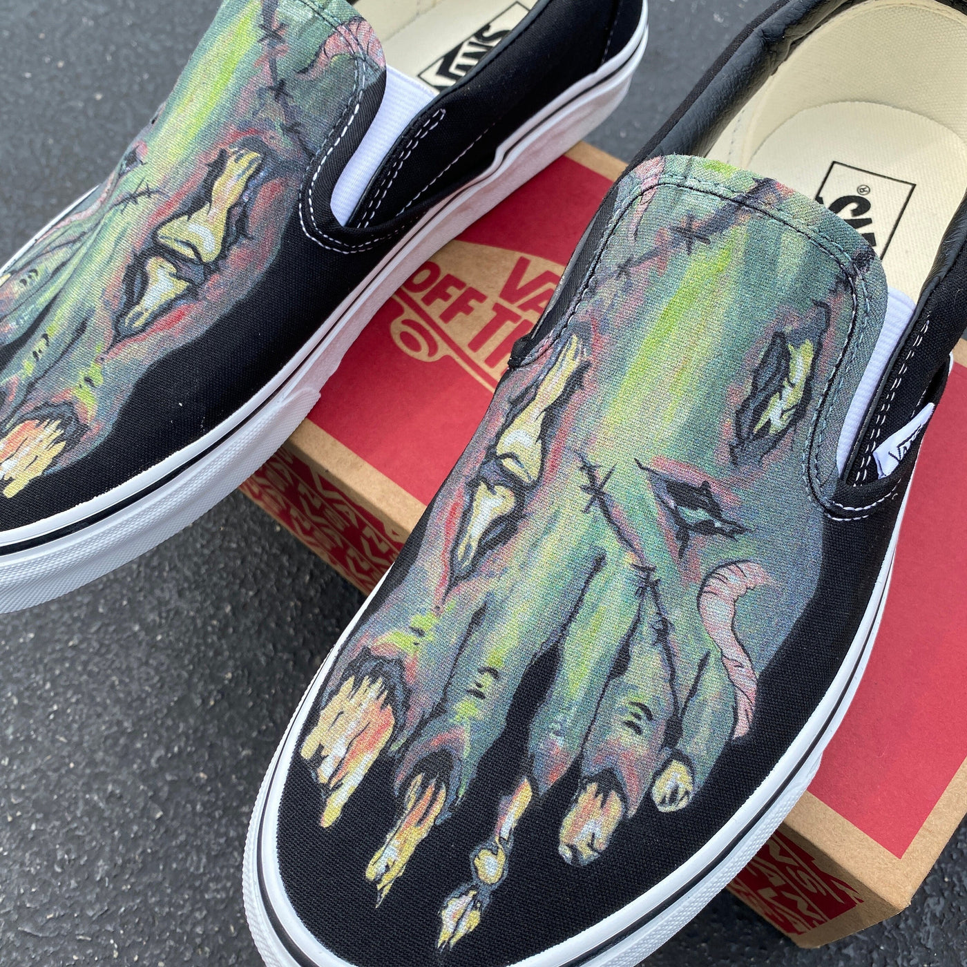 Custom Slip On Vans, Zombie Feet Vans