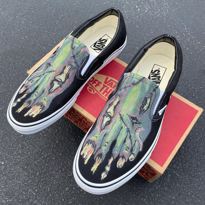 Custom Slip On Vans, Zombie Feet Vans