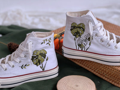 Embroidered Converse Chuck Taylors, Embroidered Her Betel Tree
