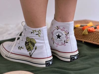 Embroidered Converse Chuck Taylors, Embroidered Her Betel Tree