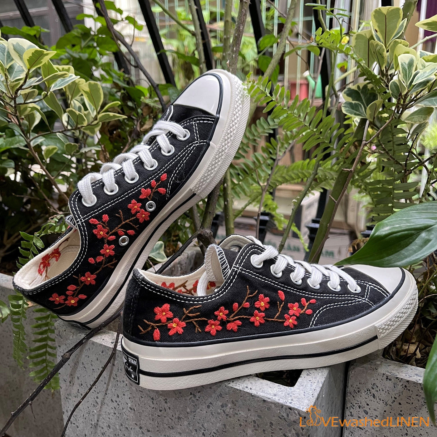 Embroidered Converse Custom Converse Chuck Taylor Embroidered Cherry