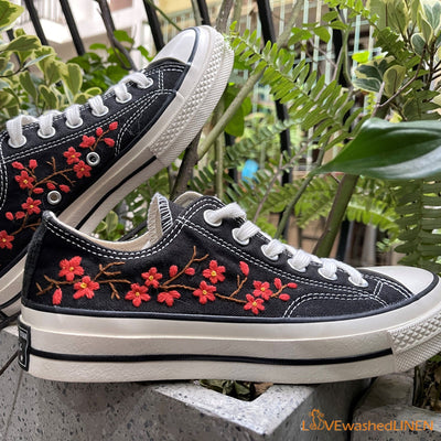 Embroidered Converse Custom, Converse Chuck Taylor Flower Oriental