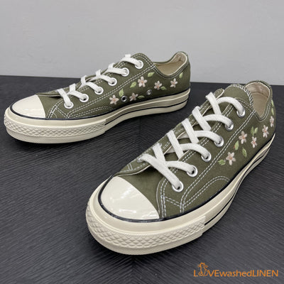 Embroidered Converse Custom, Converse Chuck Taylor Embroidered Flowers