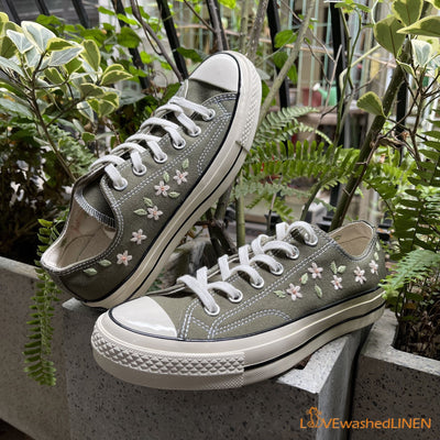Embroidered Converse Custom, Converse Chuck Taylor Embroidered Flowers