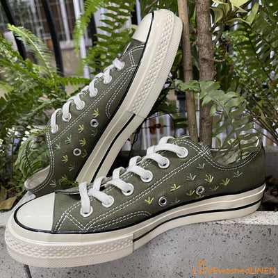 Embroidered Converse Custom Converse Embroidered Lambs Sneakers