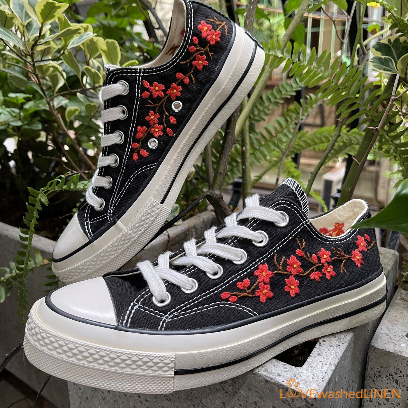 Embroidered Converse Custom Converse Embroidered Oriental Plum Blossom