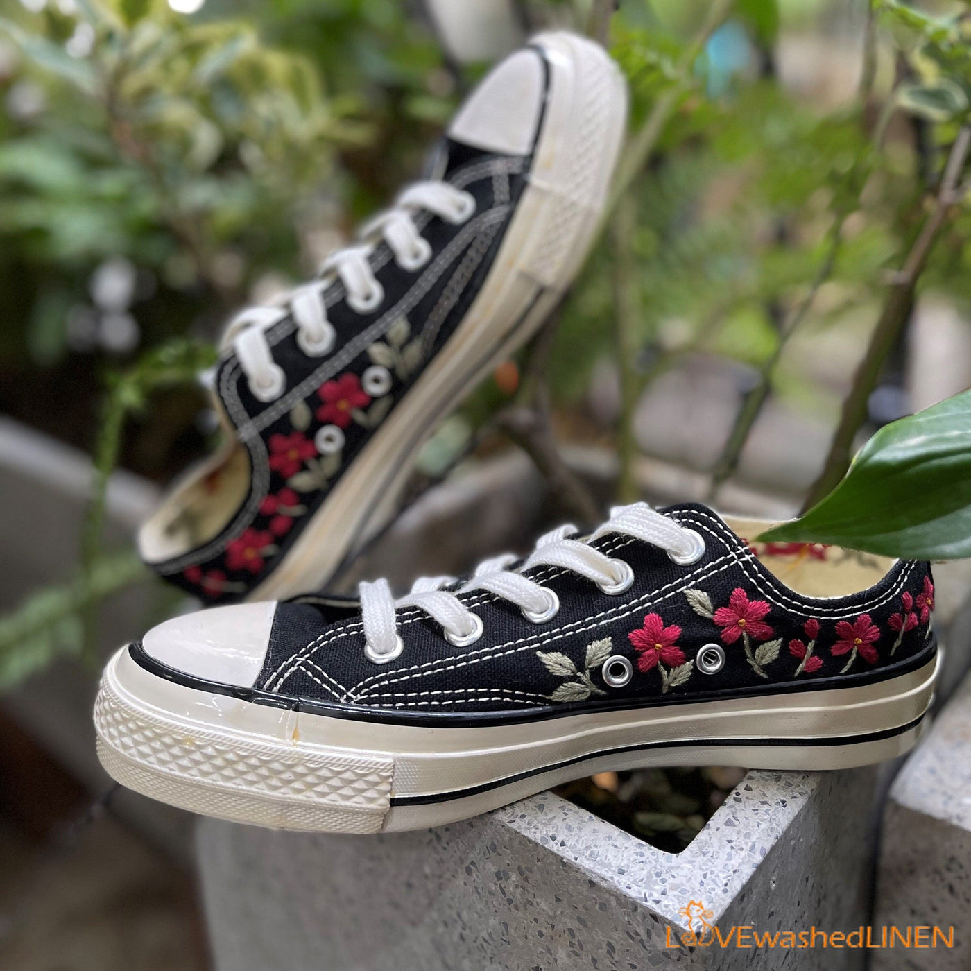 Embroidered Converse Custom Converse Embroidered Oriental Plum Blossom