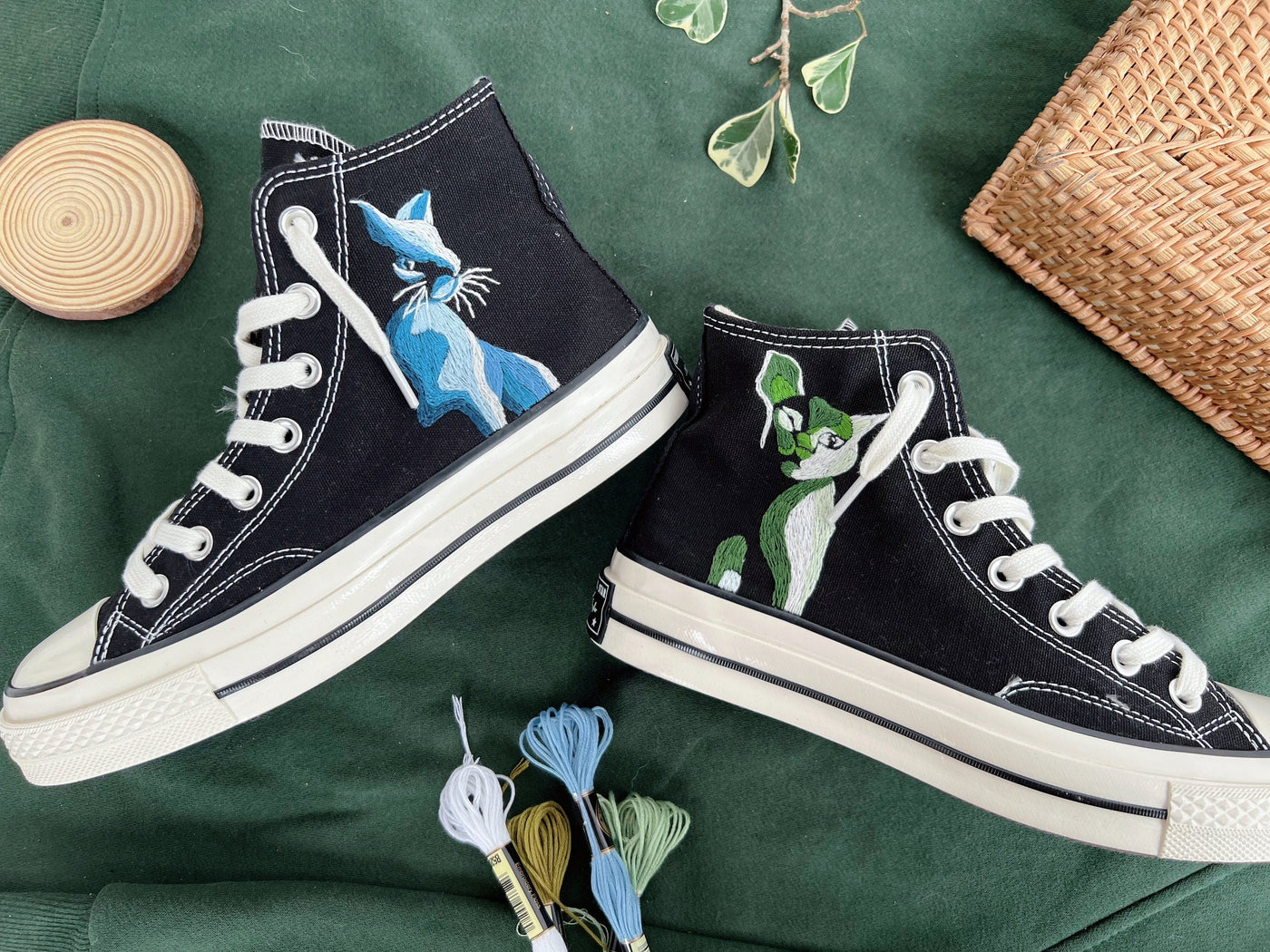 Embroidered Converse,Custom Converse Pet,Embroidered Converse  Cat