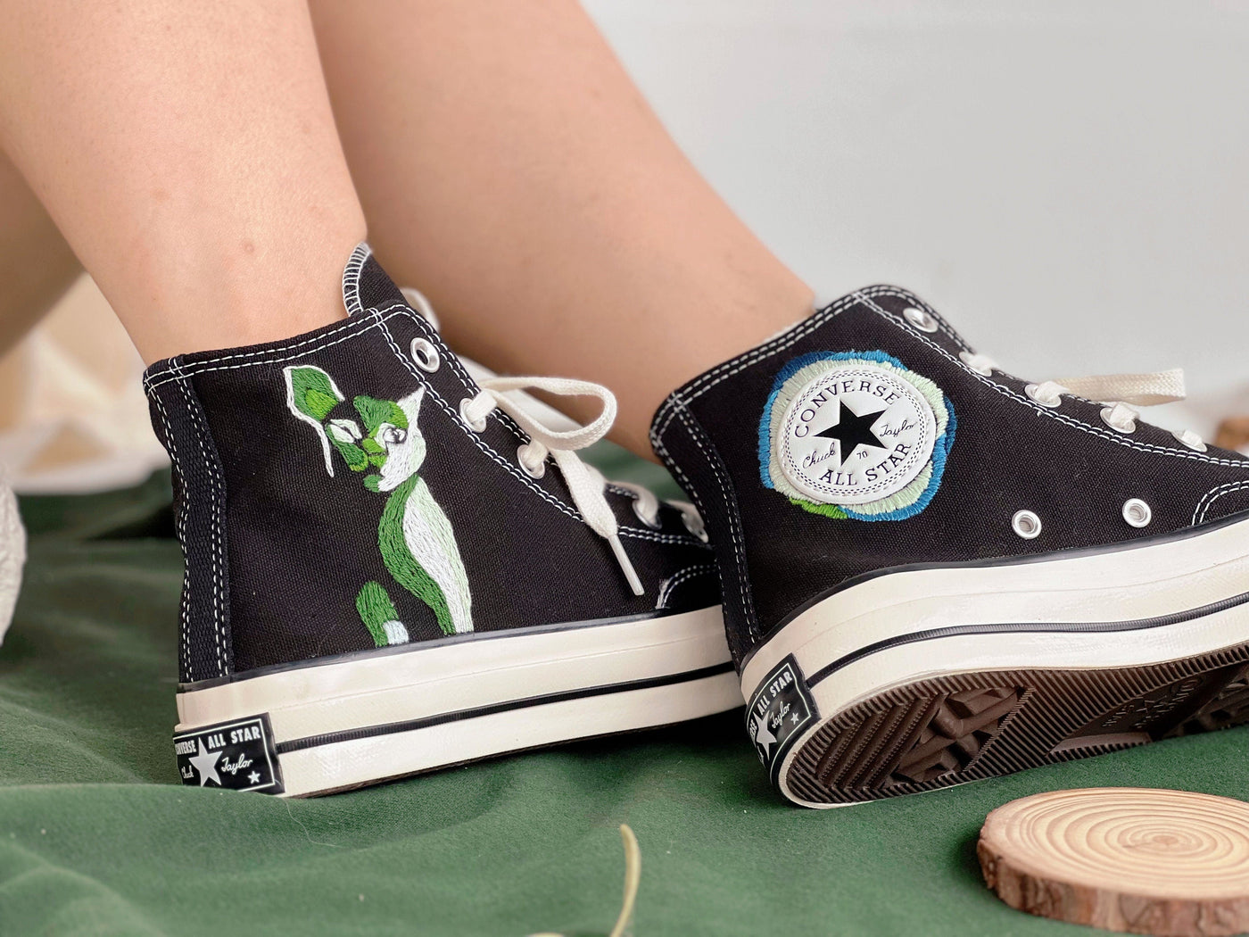 Embroidered Converse,Custom Converse Pet,Embroidered Converse  Cat