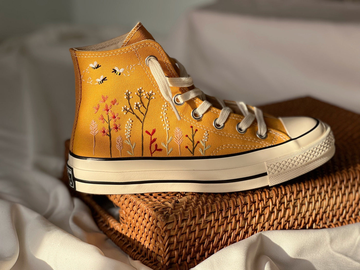 Embroidered Converse,Floral Converse,Custom Converse Colorful
