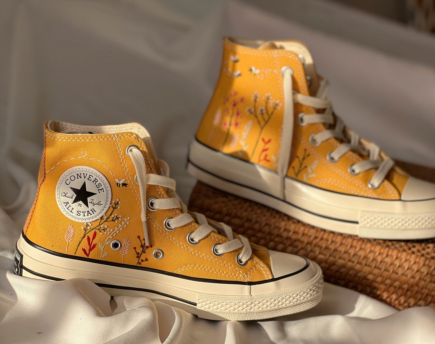 Embroidered Converse,Floral Converse,Custom LOGO,Converse Colorful