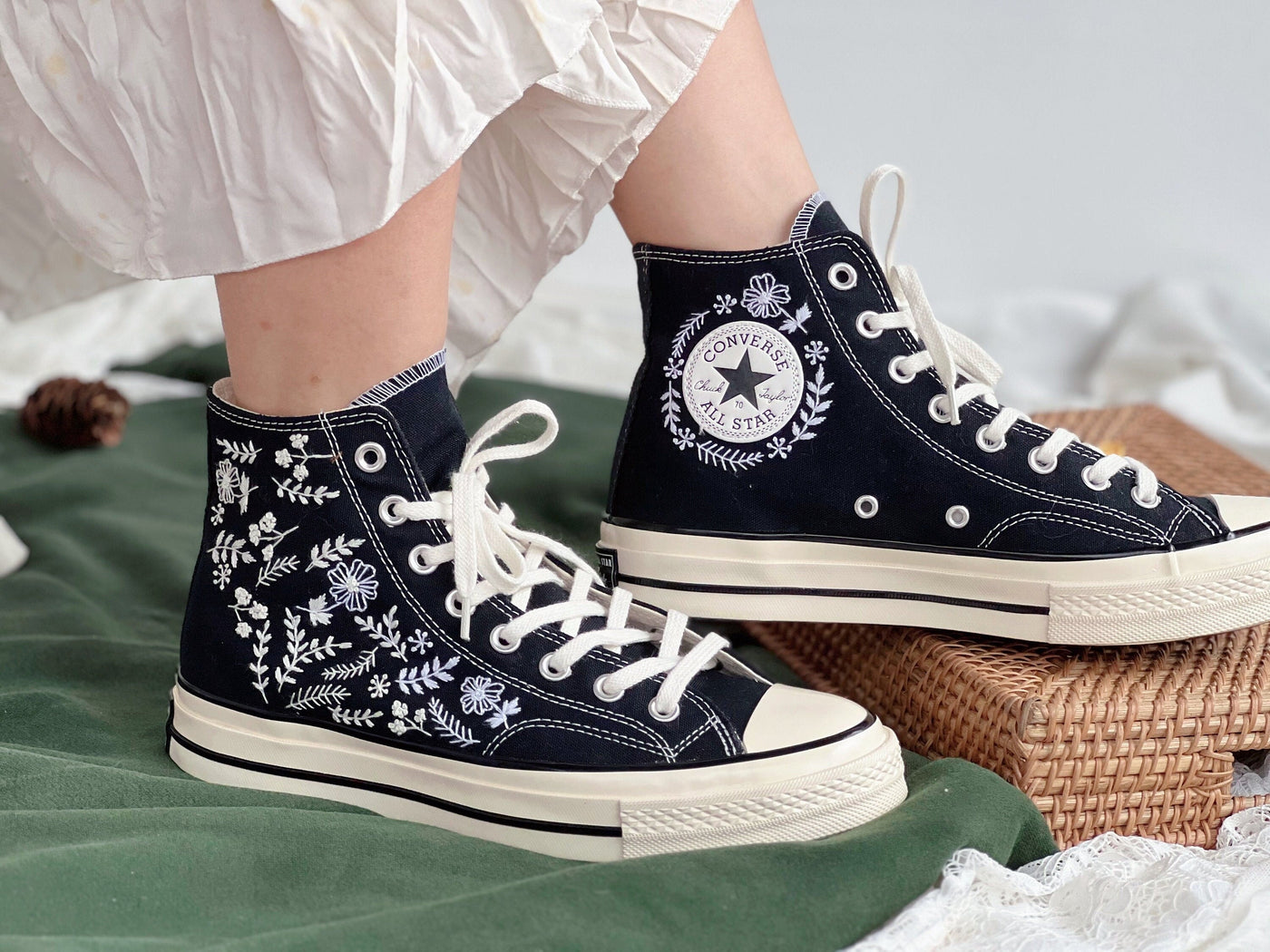 Embroidered Converse,Floral Converse,Embroidered Converse Chuck Taylor
