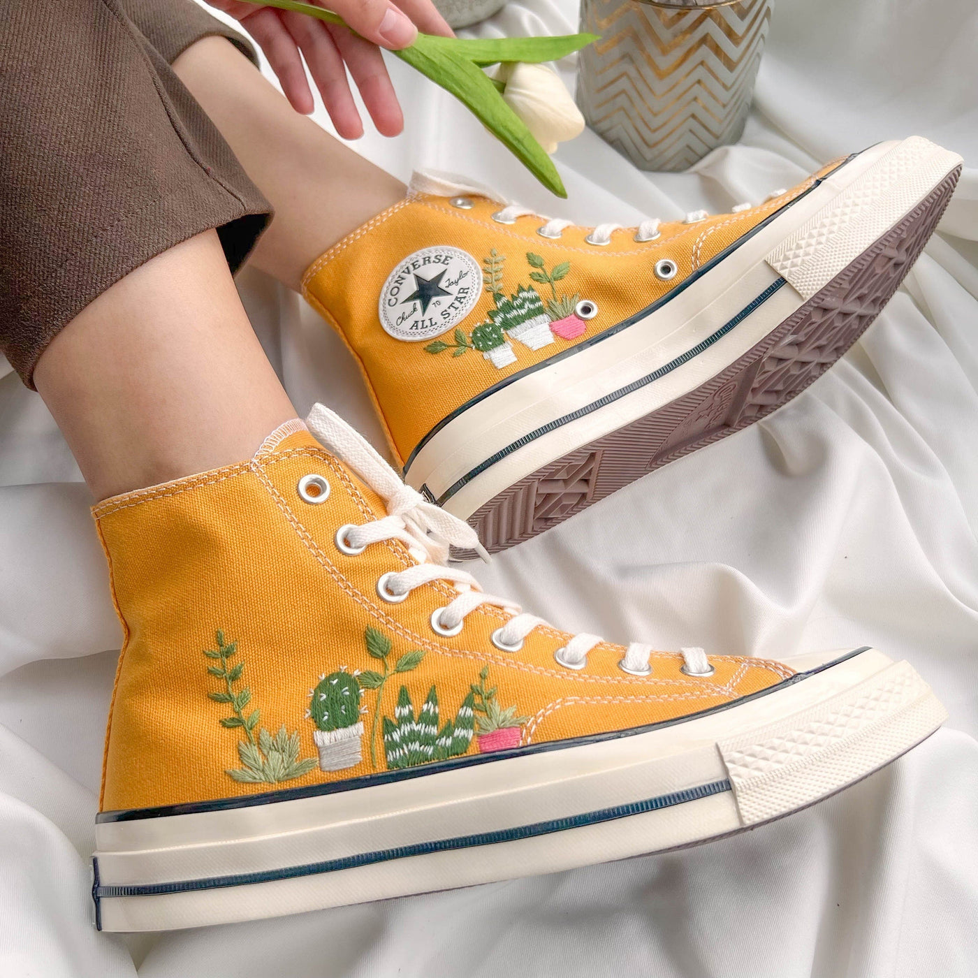 Embroidered Converse,Flower Converse,Converse High Tops Chuck Taylor