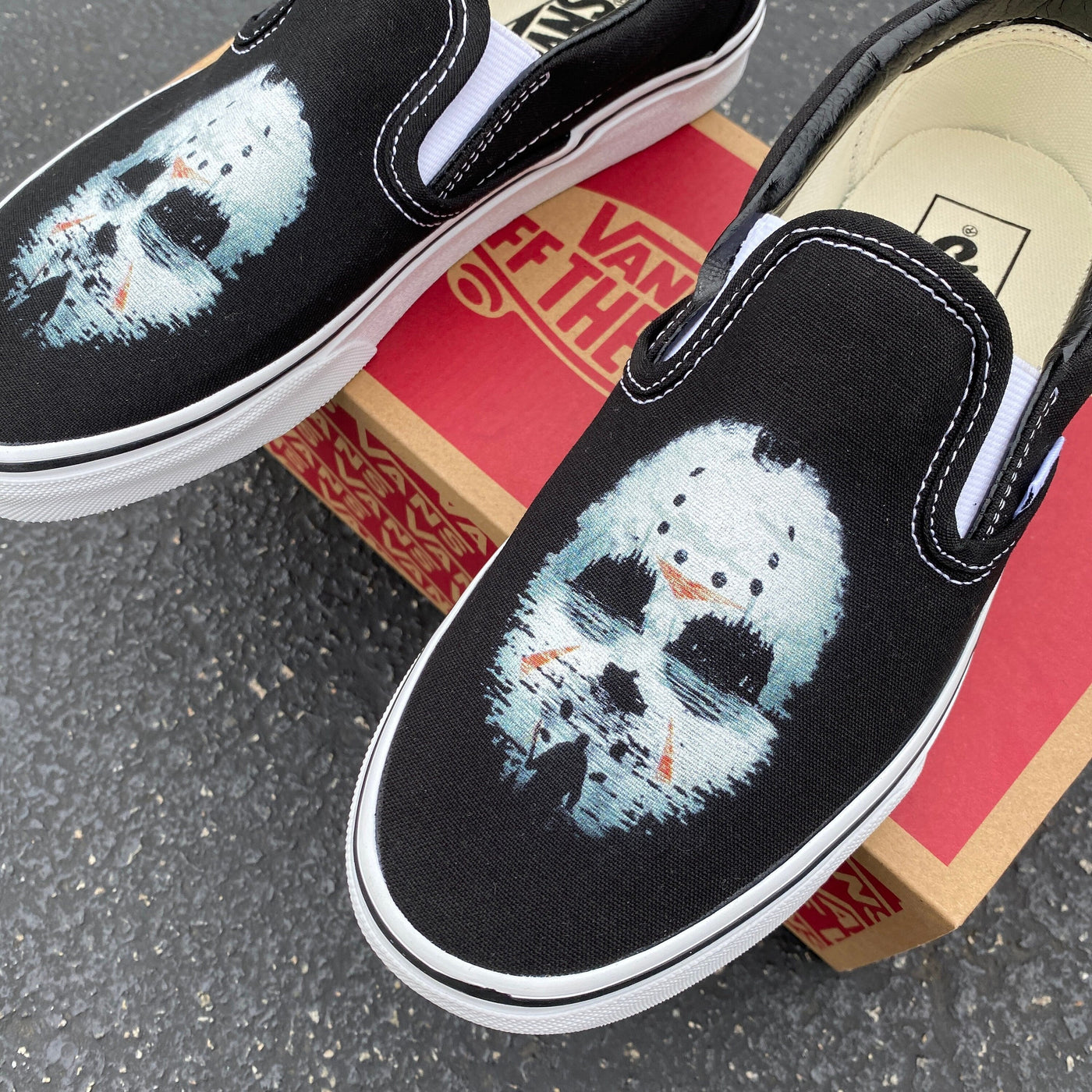 Friday the 13th Jason Custom Vans Slip On Sneakers