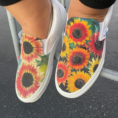 Sunflower Vans Slip On Shoes for Women