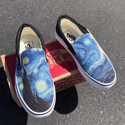 Van Gogh Starry Night Vans Slip On, Mens and Womens Shoes