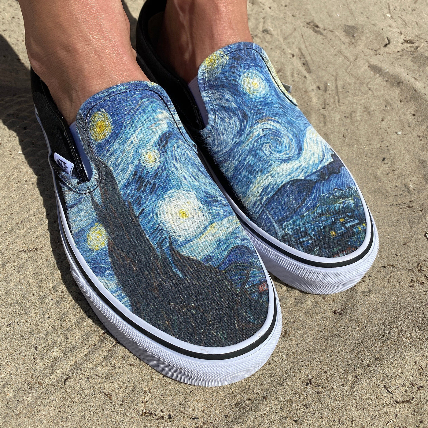 Van Gogh Starry Night Vans Slip On, Mens and Womens Shoes