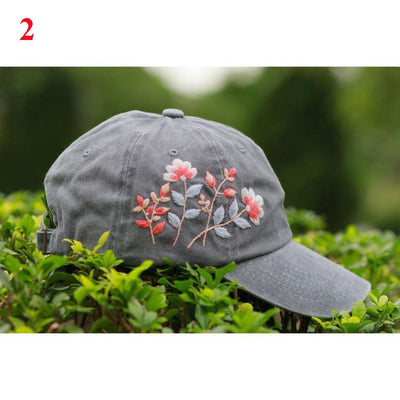 Floral Embroidered Cap, Baseball Cap, Custom Embroidery Hat