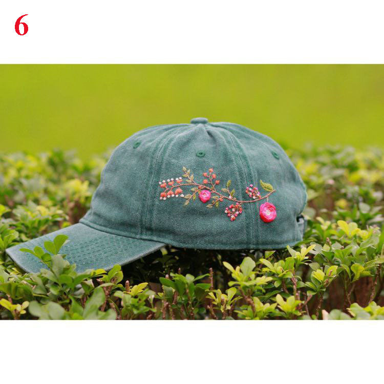 Floral Embroidered Cap, Baseball Cap, Custom Embroidery Hat